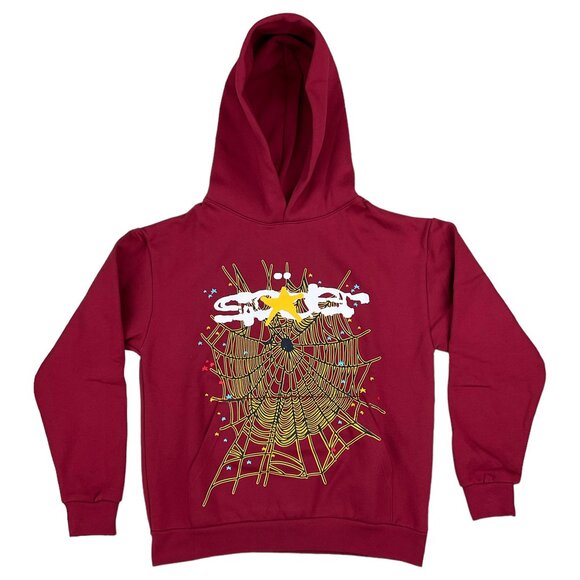 Sp5der Logo Hoodie Sweatshirt Maroon | Spider Worldwide - Picture 1 of 4